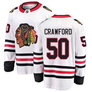 Kinder Chicago Blackhawks Eishockey Trikot Corey Crawford #50 Breakaway Weiß Fanatics Branded Auswärts